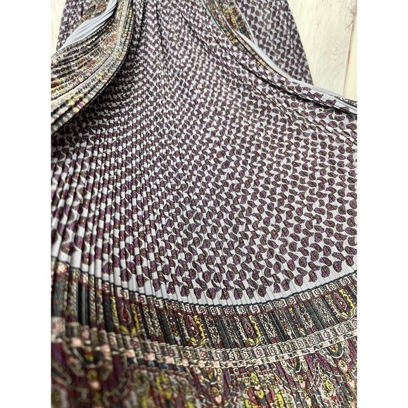 Women's Peasant Style Paisley Print Midi Skirt Stretchy - Picture 7 of 9